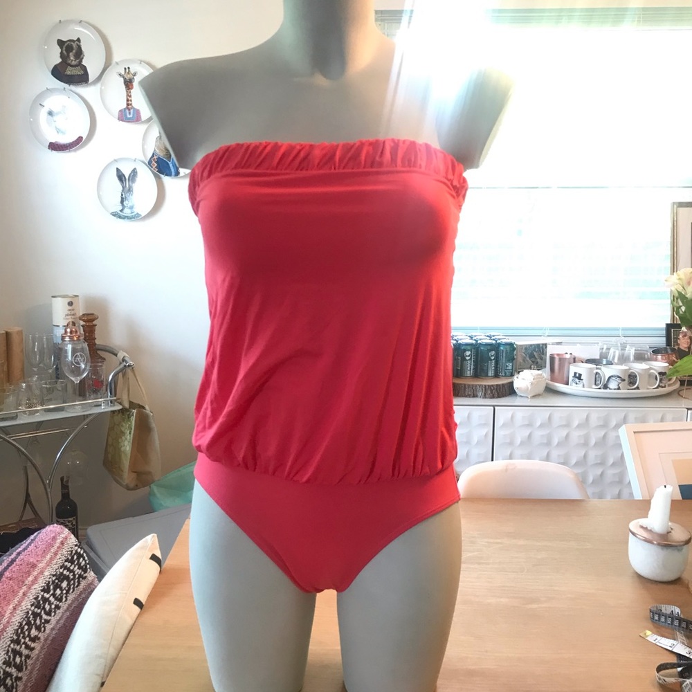 Jantzen tube blouson one-piece swimsuit